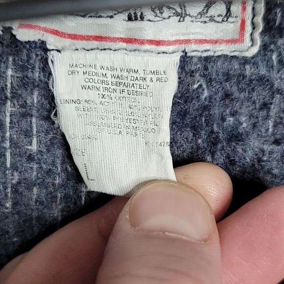 Storm Rider by Lee Vintage Denim Jean Jacket Blanket Lined Coat Men's Size L - Picture 15 of 16